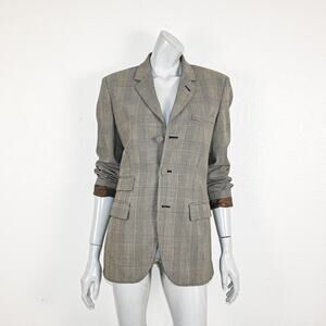 Jean Paul Gaultier Classique Paris Blazer jacket Grey glen plaid wool sz 10